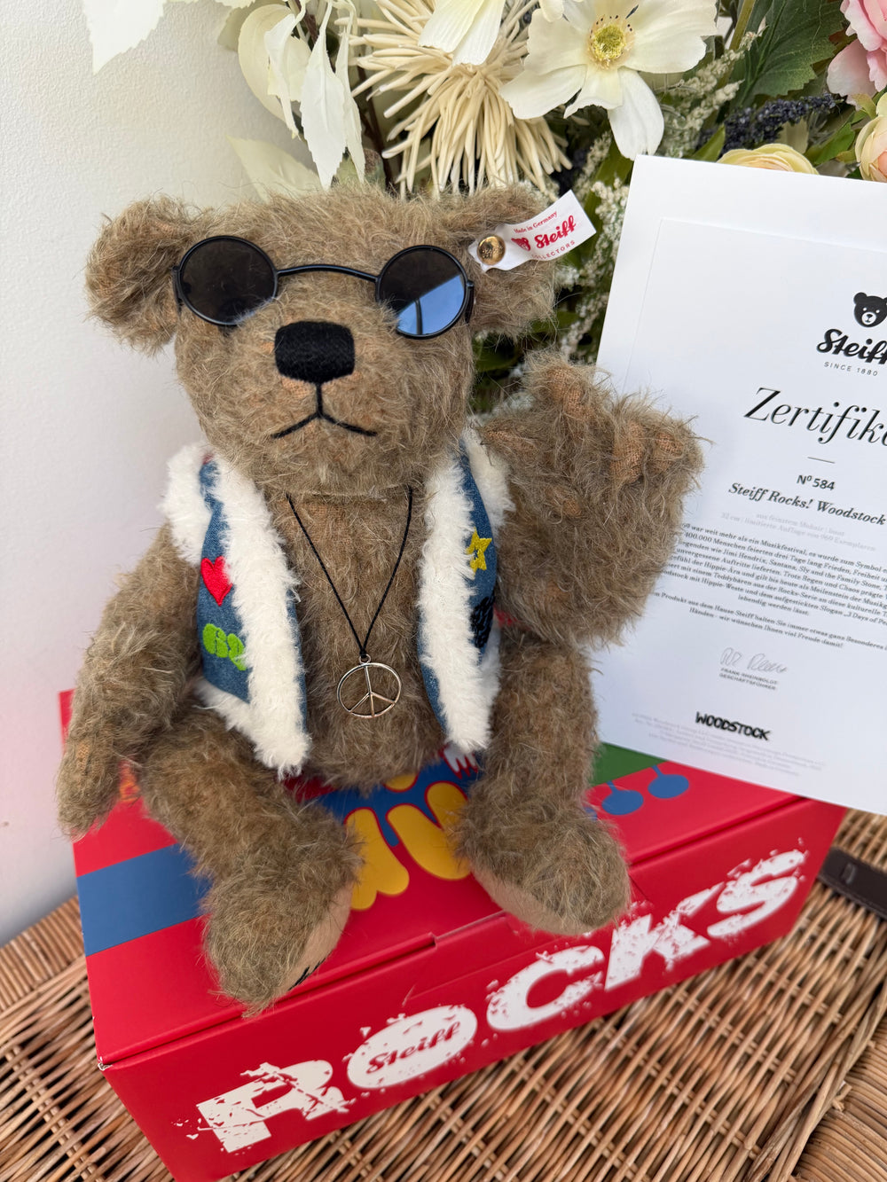 Steiff Rocks Woodstock Teddy Bear Steiff Limited Edition No 584