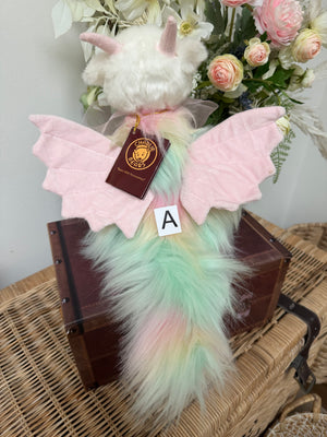 Kaida Charlie Bears Plush Collection Pink Multi Dragon
