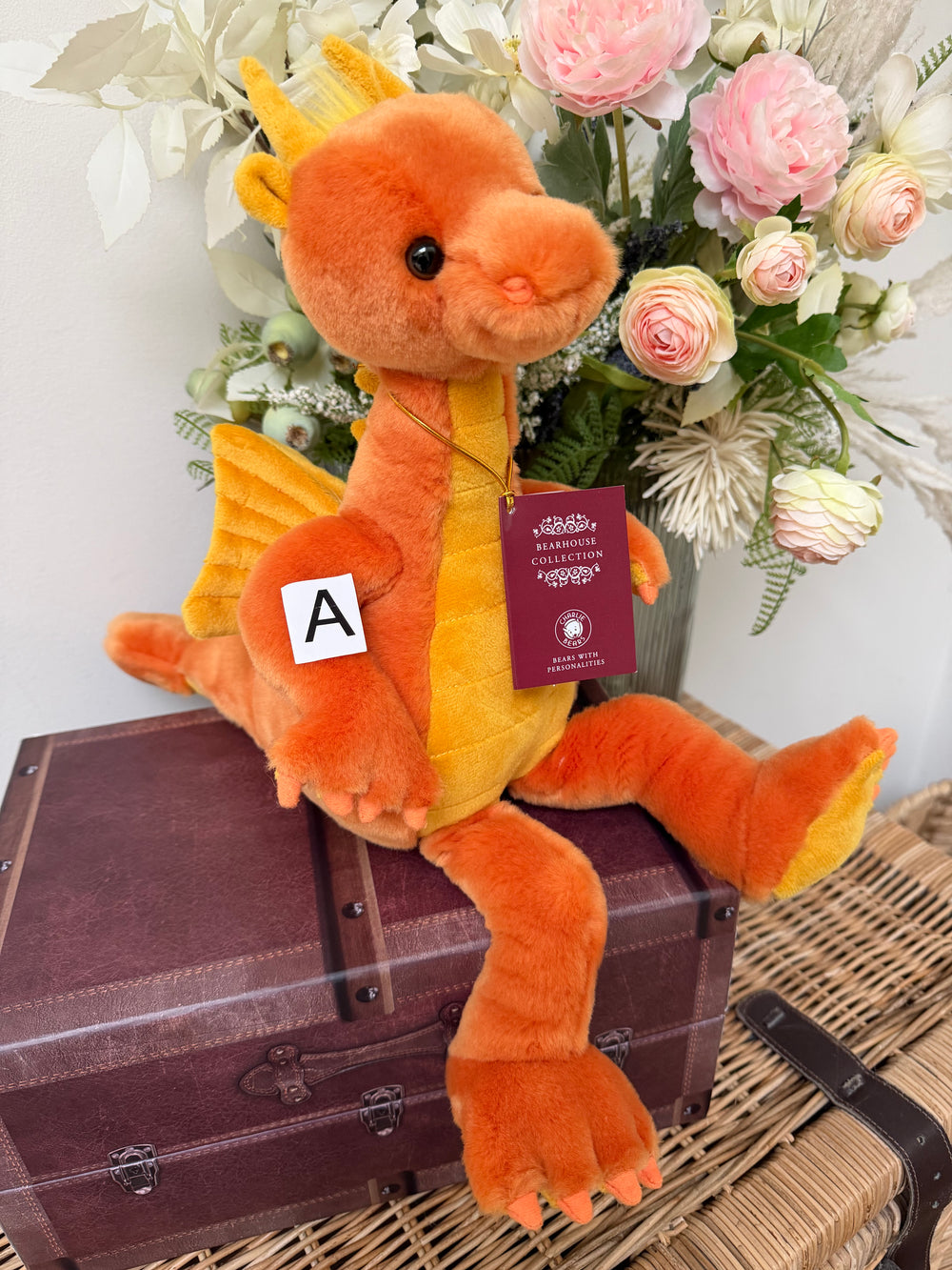 Diamonds Charlie Bears Bearhouse Plush Orange Dragon