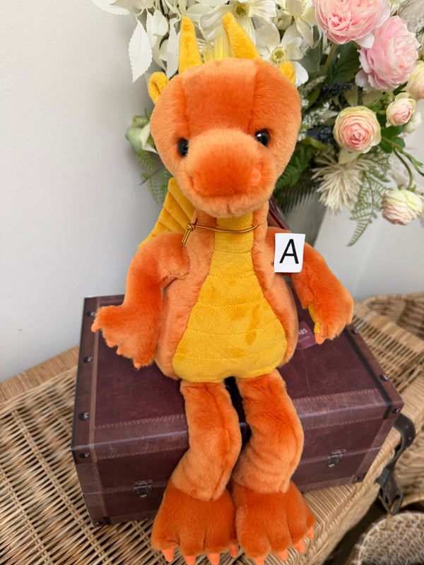 Diamonds Charlie Bears Bearhouse Plush Orange Dragon