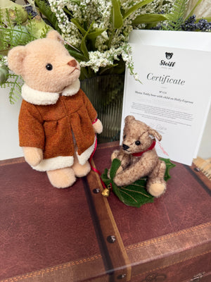 Mama Teddy Bear with child on Holly Express No 428