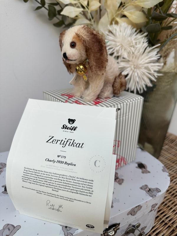 Charly 1930 Replica Mohair Miniature King Charles Spaniel Puppy Dog No 379