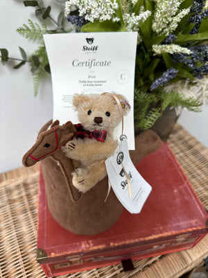 Steiff Teddy Bear Christmas Ornament with Miniature Hobby Horse Limited Edition No 328