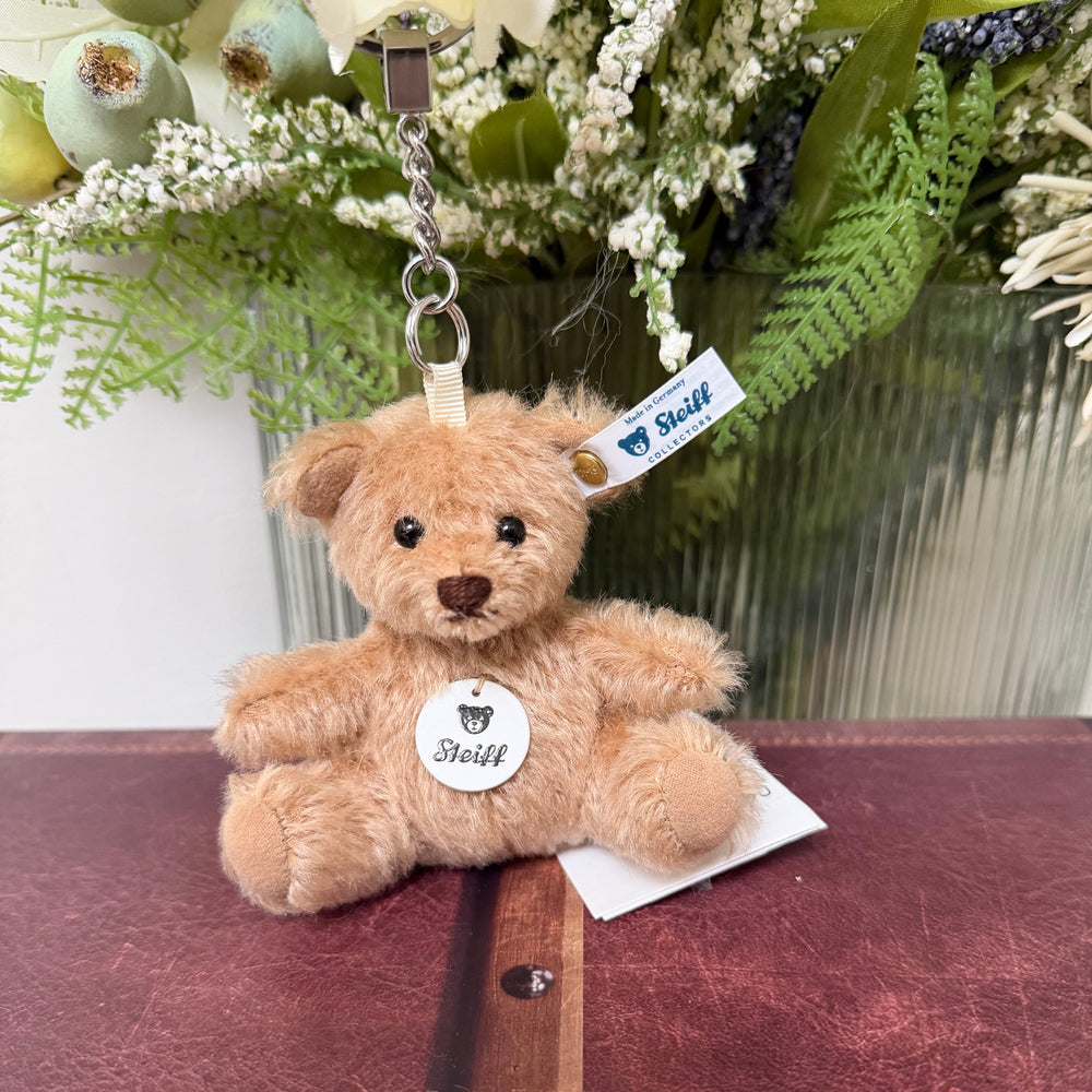 Cinnamon Miniature Teddy Bear Mohair Pendant Key Ring