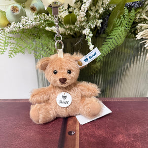 Cinnamon Miniature Teddy Bear Mohair Pendant Key Ring