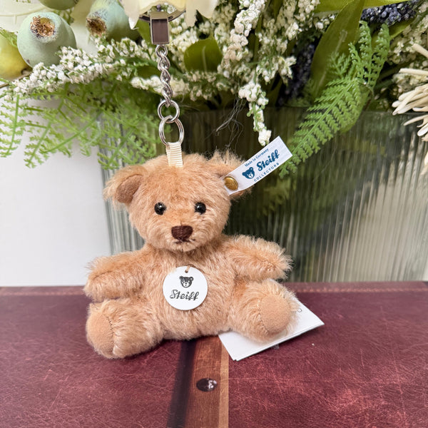 Cinnamon Miniature Teddy Bear Mohair Pendant Key Ring