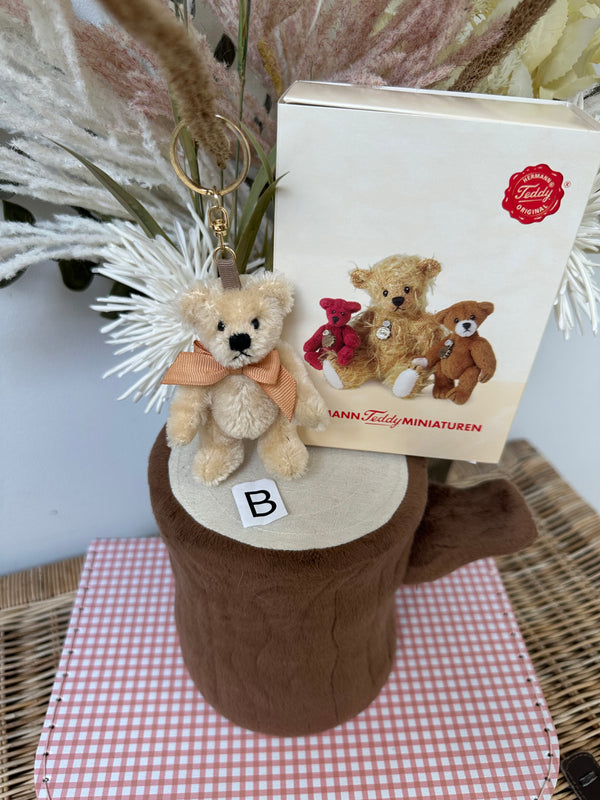 Teddy Herman Original Beige Miniature 9cm Mohair Teddy Bear Keyring