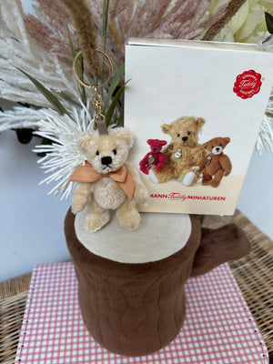Teddy Herman Original Beige Miniature 9cm Mohair Teddy Bear Keyring