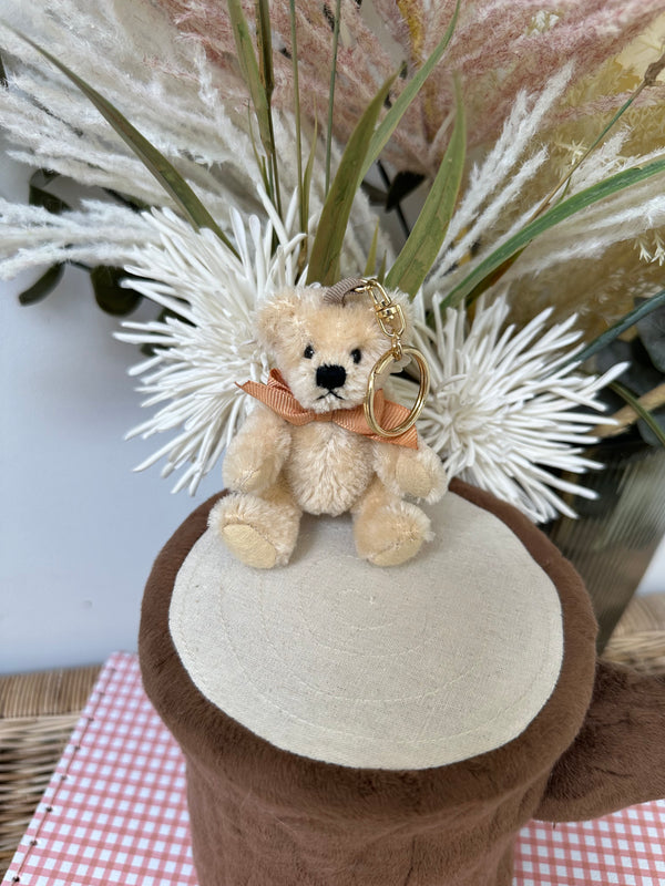 Teddy Herman Original Beige Miniature 9cm Mohair Teddy Bear Keyring