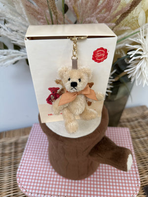 Teddy Herman Original Beige Miniature 9cm Mohair Teddy Bear Keyring