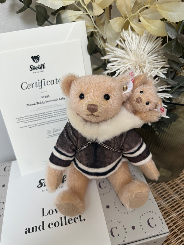 Mama Teddy Bear with Baby Steiff Christmas Collection No 695