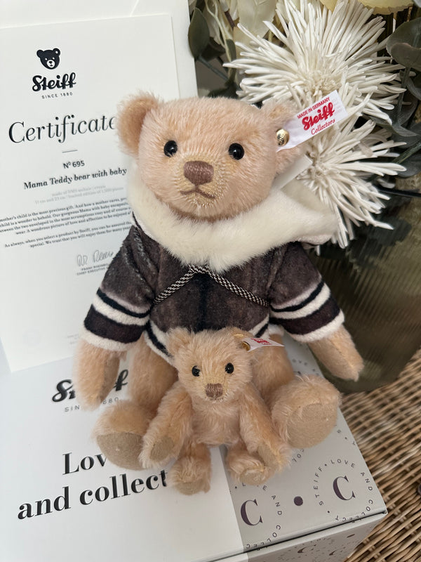 Mama Teddy Bear with Baby Steiff Christmas Collection No 695