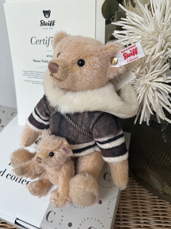 Mama Teddy Bear with Baby Steiff Christmas Collection No 695