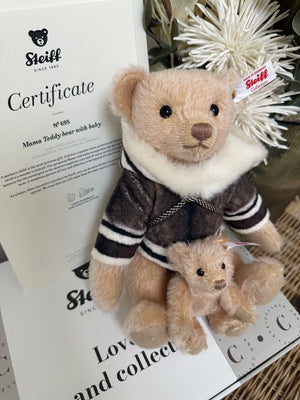Mama Teddy Bear with Baby Steiff Christmas Collection No 695