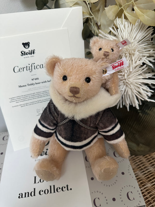 Mama Teddy Bear with Baby Steiff Christmas Collection No 695