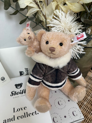 Mama Teddy Bear with Baby Steiff Christmas Collection No 695
