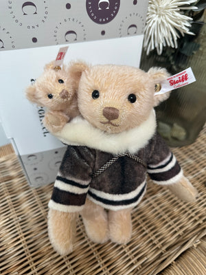 Mama Teddy Bear with Baby Steiff Christmas Collection No 695