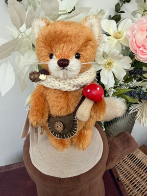 Fox Filbert 18cm Hermann Teddy Original Limited Edition Miniature Mohair Teddy Bear No 64
