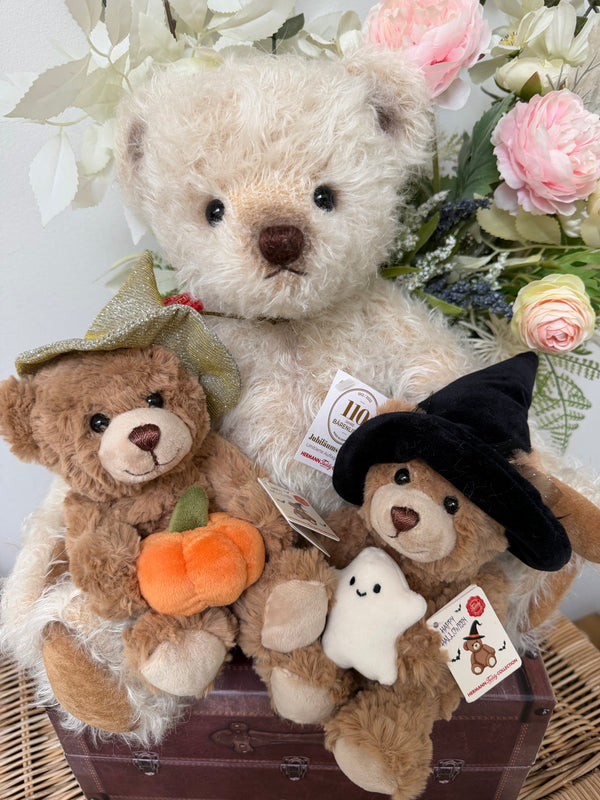 Hermann Small Plush Halloween Teddy Bear with Pumpkin