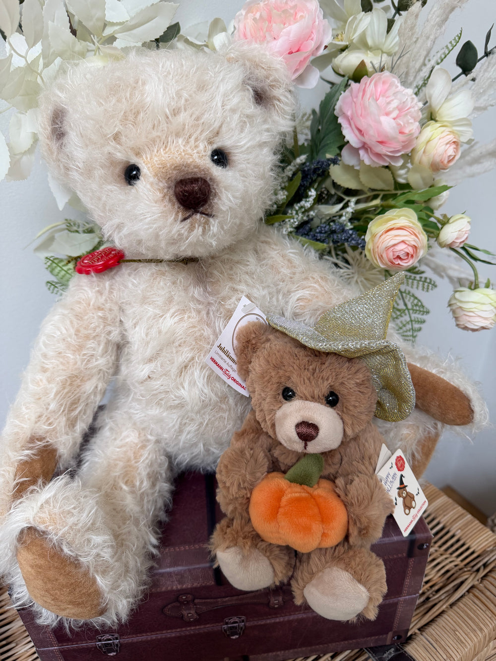 Hermann Small Plush Halloween Teddy Bear with Pumpkin