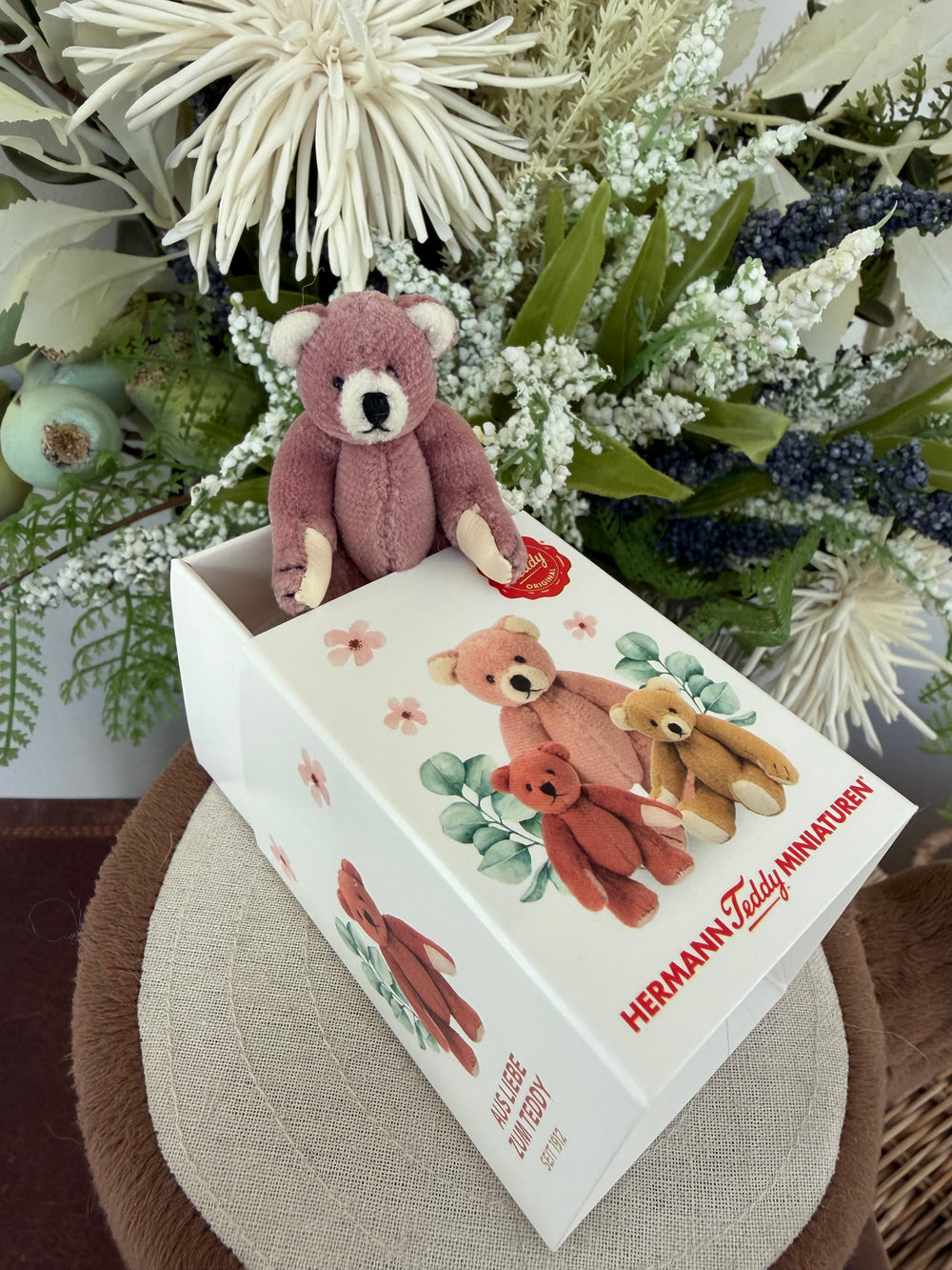 Hermann Teddy Original Dusty Pink 6cm Miniature Teddy Bear 15455 6