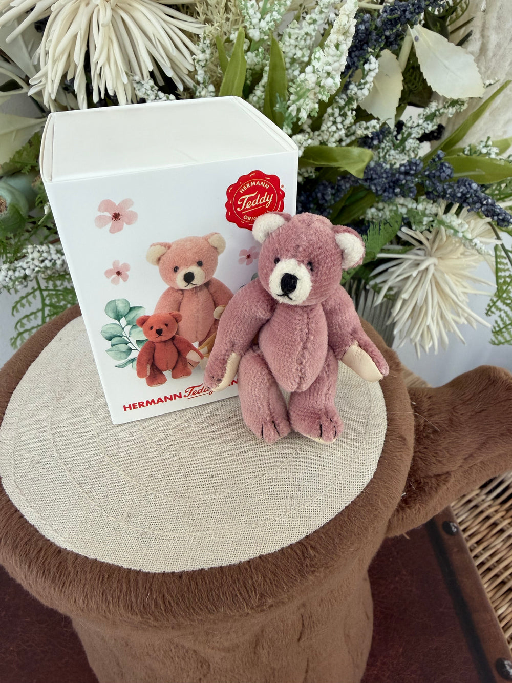 Hermann Teddy Original Dusty Pink 6cm Miniature Teddy Bear 15455 6