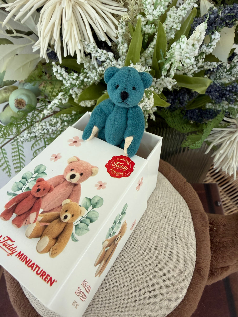 Hermann Teddy Original Turquoise 6cm Miniature Teddy Bear 15755-7