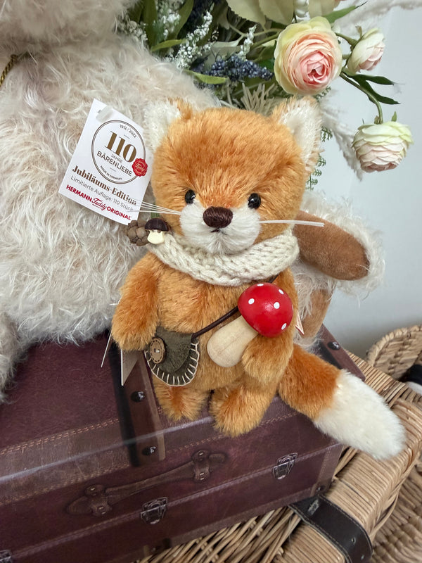 Fox Filbert 18cm Hermann Teddy Original Limited Edition Miniature Mohair Teddy Bear No 64