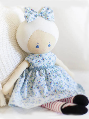 Maggie 52cm Children's Toy Doll with pretty Scotty Dog print dress.