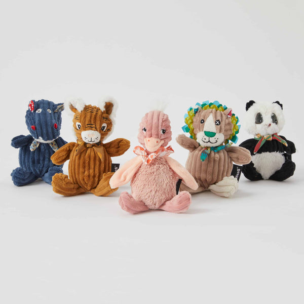 Small Simply Les Deglingos Toy Ostrich, Tiger, Hippo, Panda, Deer or Lion