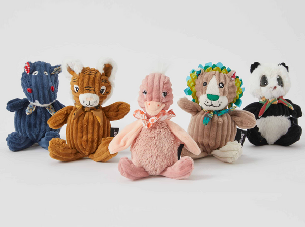 Small Simply Les Deglingos Toy Ostrich, Tiger, Hippo, Panda, Deer or Lion