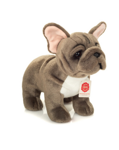 French Bulldog Standing Grey Plush 30cm Hermann Teddy Bear Puppy Dog