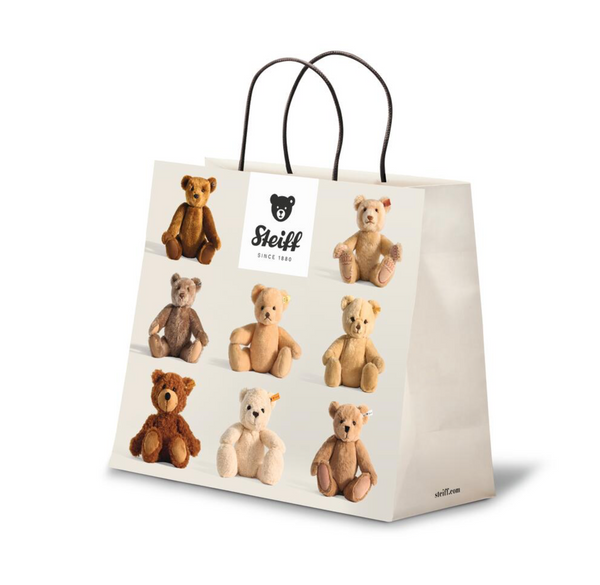 Steiff Paper Gift Wrap Bag with Assorted Teddy Bears - Size 2 Medium