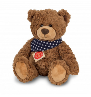 Teddy Brown Small 30cm Brown Hermann Plush Teddy Bear with Navy / White Neckerchief