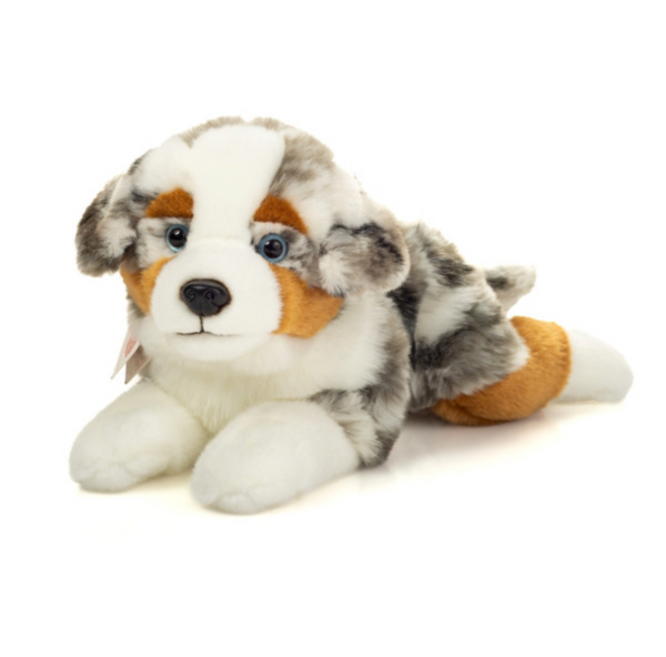 Australian Shepherd Large 40cm Hermann Plush Lying Puppy Dog