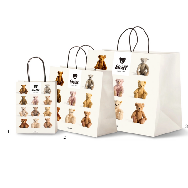 Steiff Paper Gift Wrap Bag with Assorted Teddy Bears - Size 2 Medium
