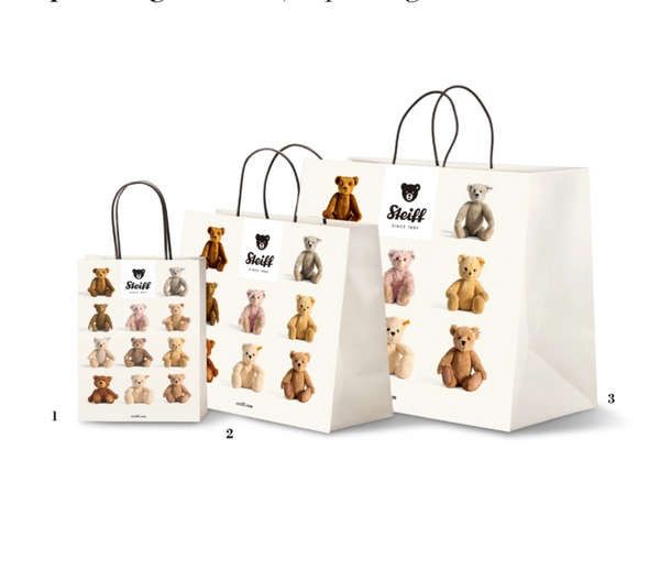 Steiff Paper Gift Wrap Bag with Assorted Teddy Bears - Size 2 Medium