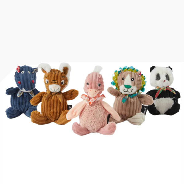 Small Simply Les Deglingos Toy Ostrich, Tiger, Hippo, Panda, Deer or Lion