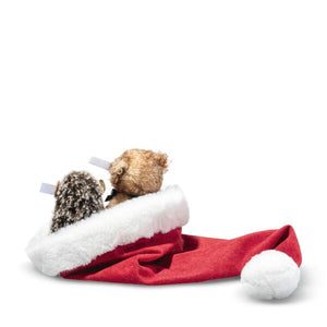 Steiff Hedgehog and Teddy Bear in Santa Hat Pre-Order