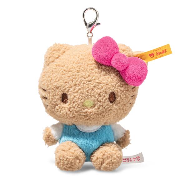 Steiff Hello Kitty Beige / Blue Keyring Bag Charm Pendant