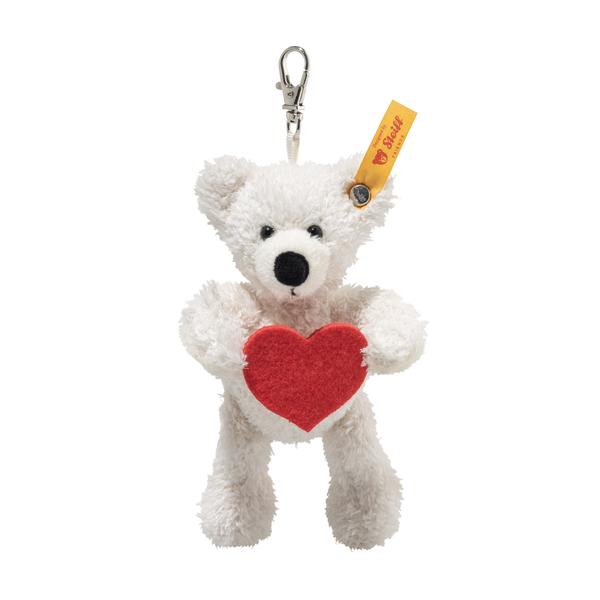 Lotte Pendant Keyring / Bag Charm White Teddy Bear Love