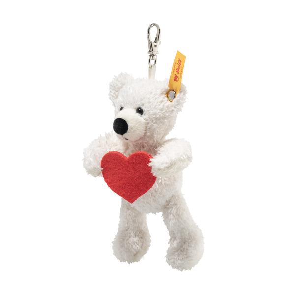 Lotte Pendant Keyring / Bag Charm White Teddy Bear Love