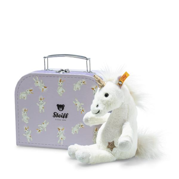 Steiff Unica Dangling Small Plush Unicorn in Suitcase