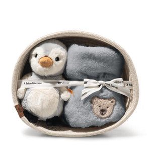 Steiff Lilo Penguine Rattle Bib Baby Gift Set