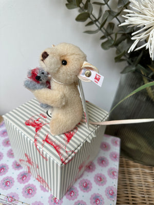 Lina Mouse with Miniature Harlekin Teddy Bear No 156