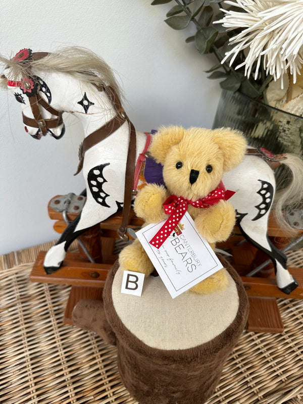 Peter Fully Jointed Miniature Pale Gold Mohair Handmade Collectable Teddy Bear