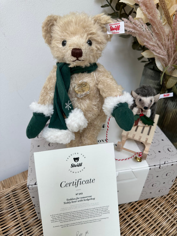 Teddys for Tomorrow Steiff Teddy Bear with Hedgehog Pair No 243