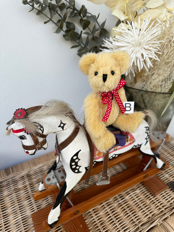 Peter Fully Jointed Miniature Pale Gold Mohair Handmade Collectable Teddy Bear