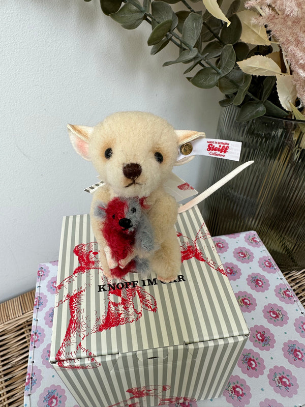 Lina Mouse with Miniature Harlekin Teddy Bear No 157