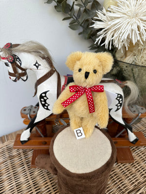 Peter Fully Jointed Miniature Pale Gold Mohair Handmade Collectable Teddy Bear